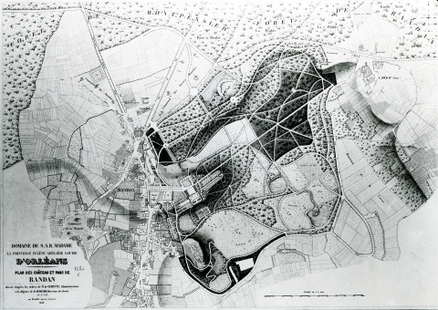 Plan du château et du parc de Randan au XIXe siècle